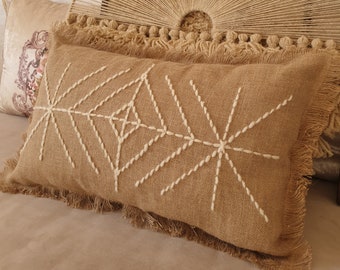 Punch Needle Hand Tufted pillow, Embroidery Abstract Cushion, Decorative Pillows