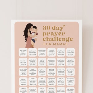 30 DAY Prayer Challenge for MOMS | Guided Prayer Tracker | Bible Scriptures included | Digital Download