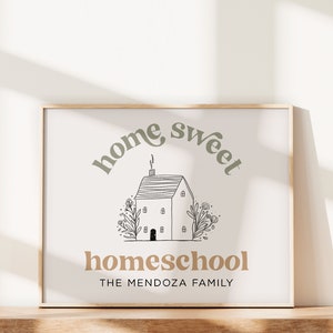Home Sweet Homeschool Sign | Homeschool Printable Wall Art | Family ...