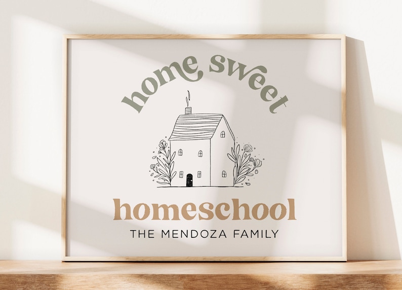 Home Sweet Homeschool Sign | Homeschool Printable Wall Art | Family ...