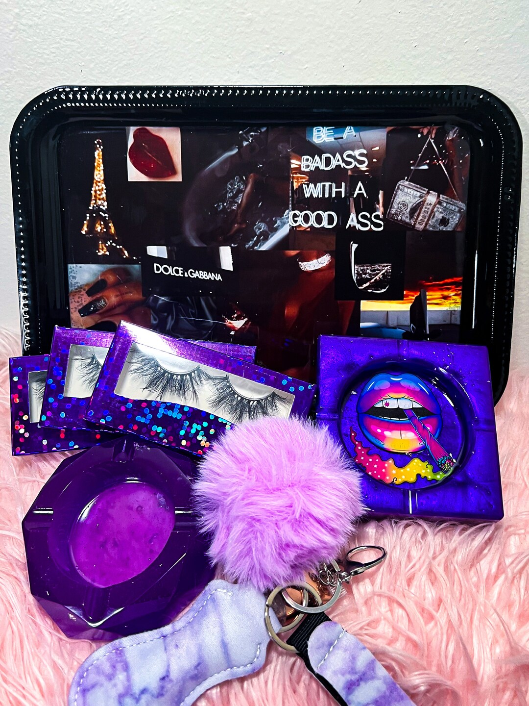 DARK VIBES Purple Aesthetic Rolling Tray Set Etsy