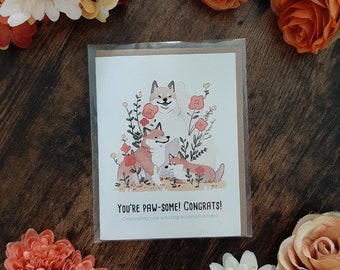 Shiba inu, Greeting Cards, Congratulations Cards, Dog gifts, Shiba inu card