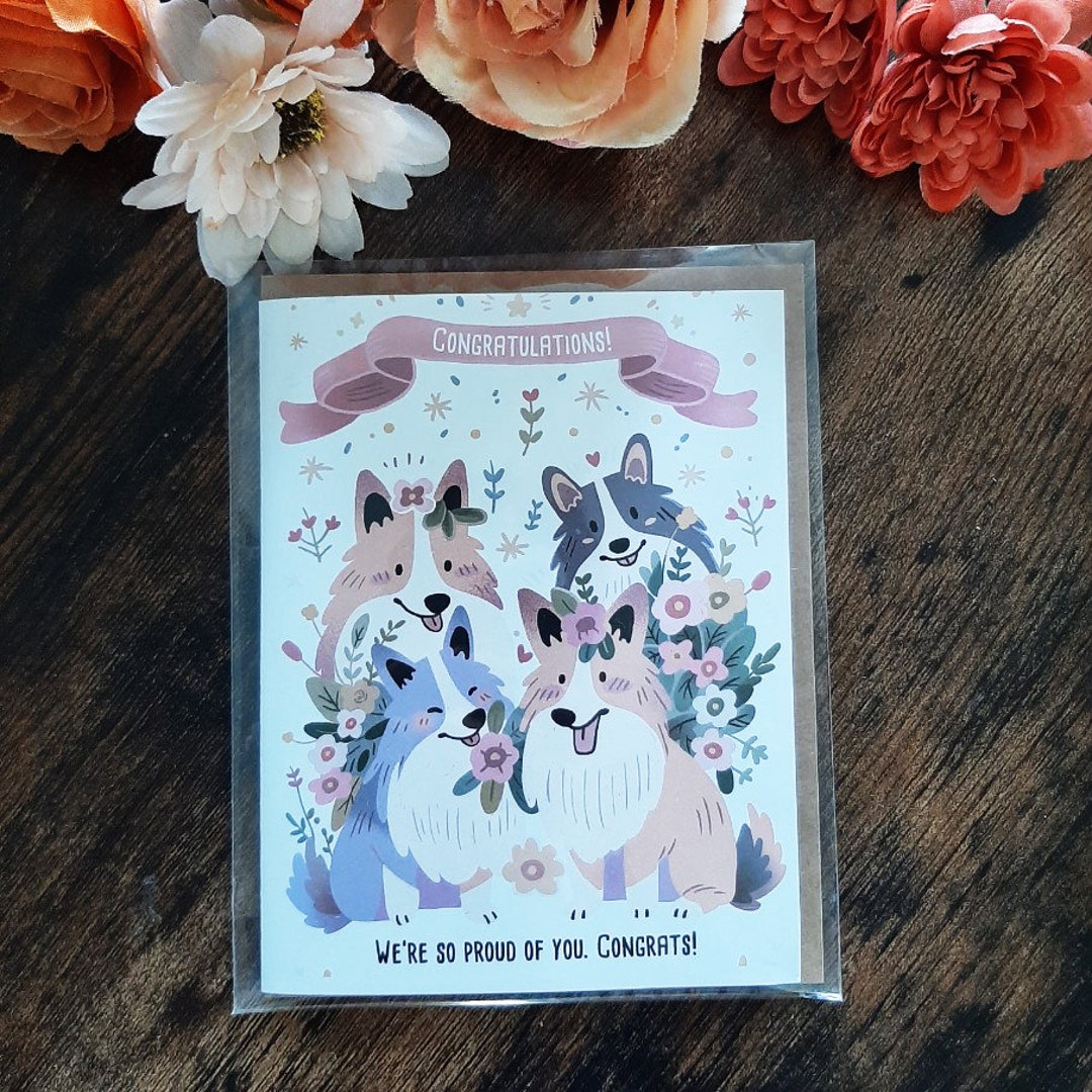 Sheltie Shetland Sheepdog Congratulations Cards Birthday Etsy