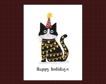 Christmas Cards, Holiday Cards, Seasonal Cards, Christmas cat cards, cat cards