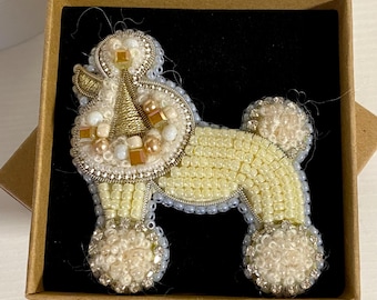 Royal Poodle Beaded Brooch/Pin - Gift for Everyone and Especially for Dogs Lovers!