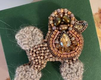 Royal Poodle Beaded Brooch/Pin - Gift for Everyone and Especially for Dogs Lovers!