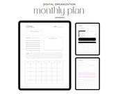 Printable Monthly Planner | Monthly Productivity Planner | Monthly Goals Planner | TO DO LIST | Monthly Organizer | undated ipad planner