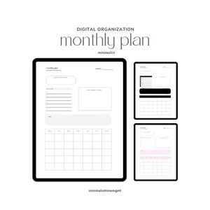 Planificador mensual imprimible / Planificador de productividad mensual / Planificador de objetivos mensuales / LISTA DE TAREAS / Organizador mensual / planificador de ipad sin fecha