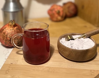 Pomegranate Tea Powder with Dried Pomegranate, Real Pomegranate Seeds, Natural, Beet Sugar, Turkish - Free Shipping & Satisfaction Guarantee