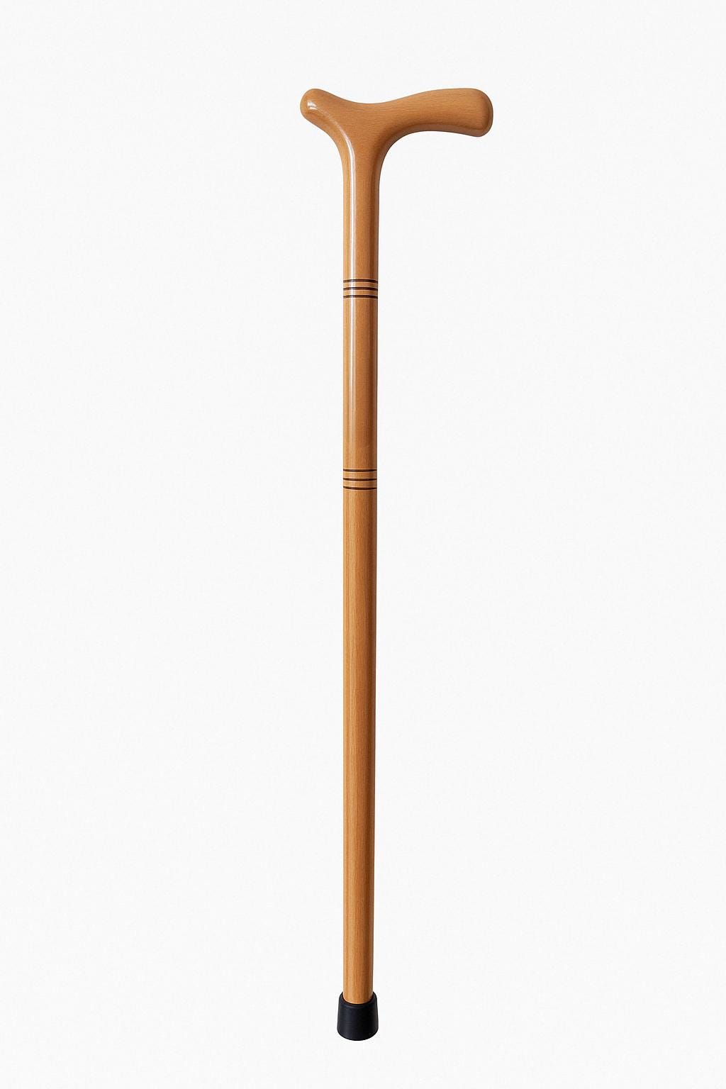 Handcrafted Wooden Walking Cane: Solid Wood Stick With Curved Handle - Etsy