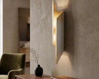 Modern Geometric Wall Sconce – Metal Art Deco Lighting, Custom Color Options