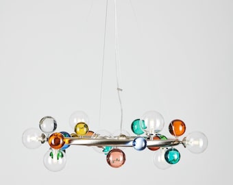 Hand-blown Glass Bubble Chandelier: Modern Colorful Lighting