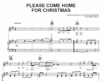 Eagles - Please Come Home For Christmas Sheet Music , Classic Rock Nostalgia, Printable Xmas Song, Musician Gift - Instant PDF Download