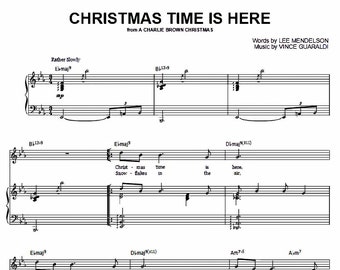 Vince Guaraldi - Christmas Time Is Here Music Sheet - Piano, Charlie Brown, Holiday, Sheet Music, Printable, Digital Download