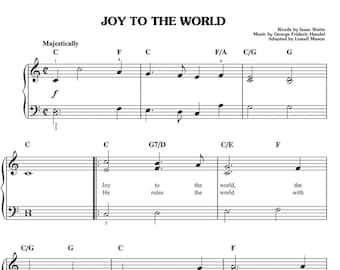 Lowell Mason - Joy To The World Sheet Music, Festive Christmas Carol Piano Score, Music Enthusiasts, Digital Printable PDF, Instant Download