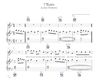 Lukas Graham - 7 Years Piano Sheet Music | Digital Download | Sheet Music for Piano