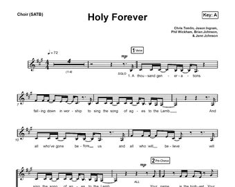 Chris Tomlin - Holy Forever Sheet Music Download - Digital PDF, Worship Song, Christian Hymn, Instant Print