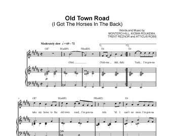 Lil Nas X - Old Town Road Sheet Music, Printable Country Rap Song, Digital Download, Music Notes, Instant PDF