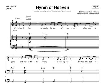 Phil Wickham - Hymn Of Heaven Noten für Klavier und Stimme | Christliches Anbetungslied | Digitaler Download, druckbare PDF