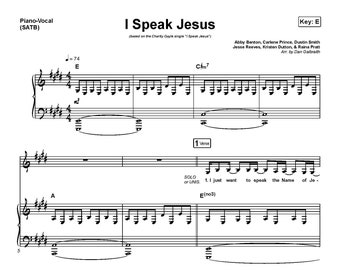 Charity Gayle - I Speak Jesus Digital Sheet Music -  | Instant Download for Piano, Guitar, and Voice - Christian Worship Music Printable PDF