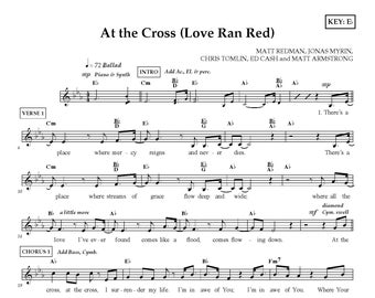 Chris Tomlin - At The Cross Love Ran Red | Piano, Guitar, Choir | Hymn, Worship Song, Digital Download, Printable PDF, Christian Sheet Music