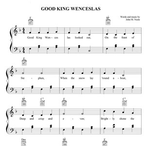 John M Neale Good King Wenceslas Sheet Music Christmas Carol Piano