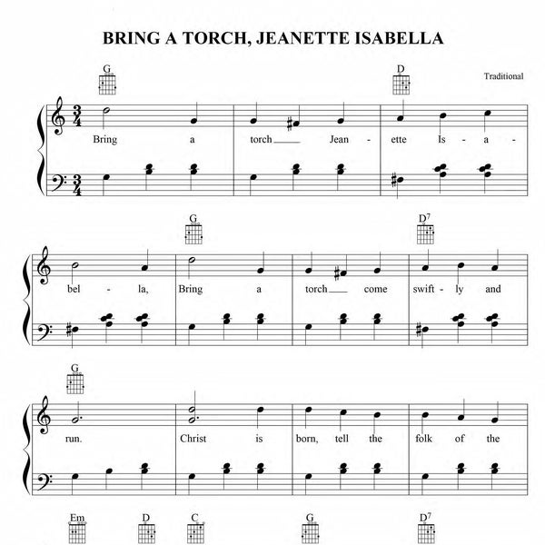 Loreena McKennitt - Bring A Torch Jeanette Isabella Sheet Music Christmas Carol, Festive Holiday Song, Digital PDF Download