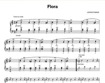 Ludovico Einaudi - Flora Piano Sheet Music - Instant Download - Beautiful Melody, Printable PDF