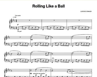 Ludovico Einaudi - Rolling Like A Ball Sheet Music, Digital Download, Piano Notes, Instant PDF, Music Scores, Printable