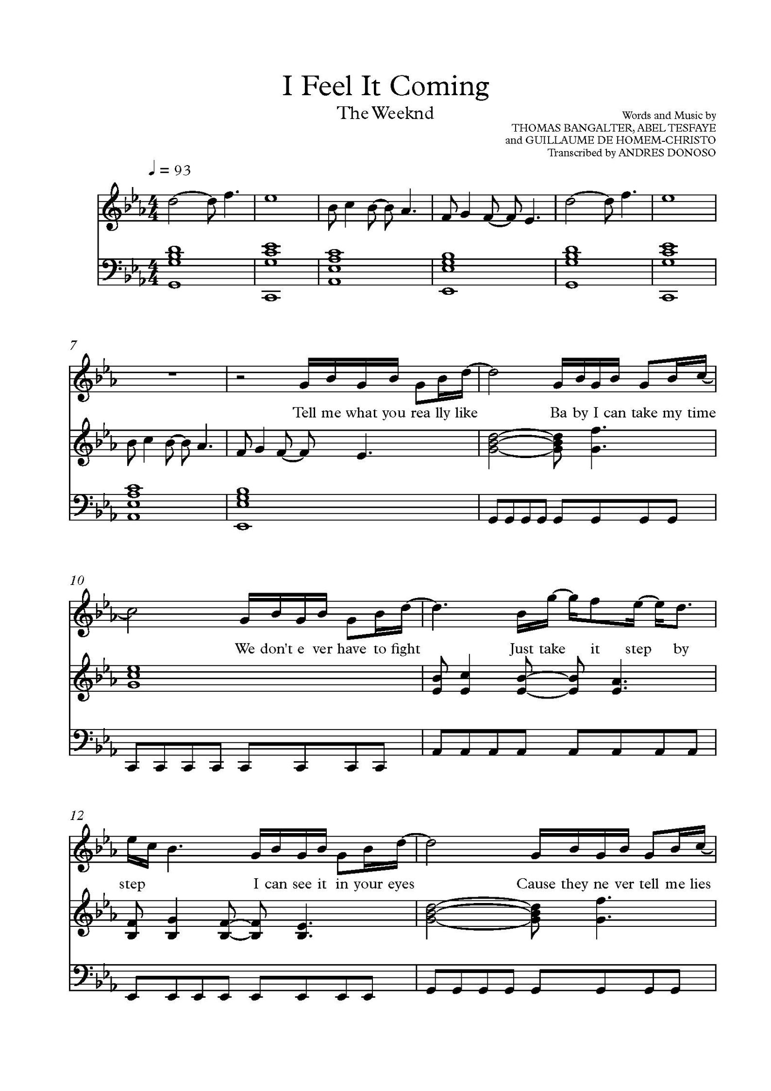 Songtext The Weeknd I Feel It Coming The Weeknd I Feel It Coming Music Sheet, Piano Notes, Printable PDF
