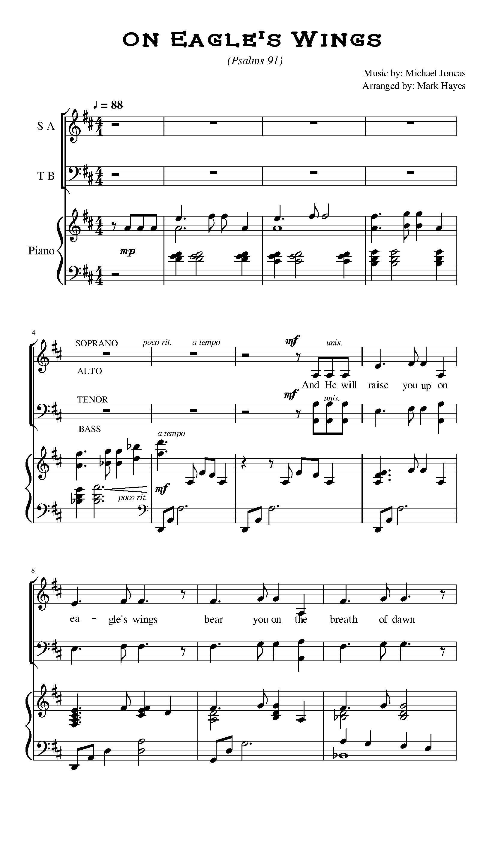 Michael Joncas On Eagle s Wings Sheet Music Download Digital PDF 