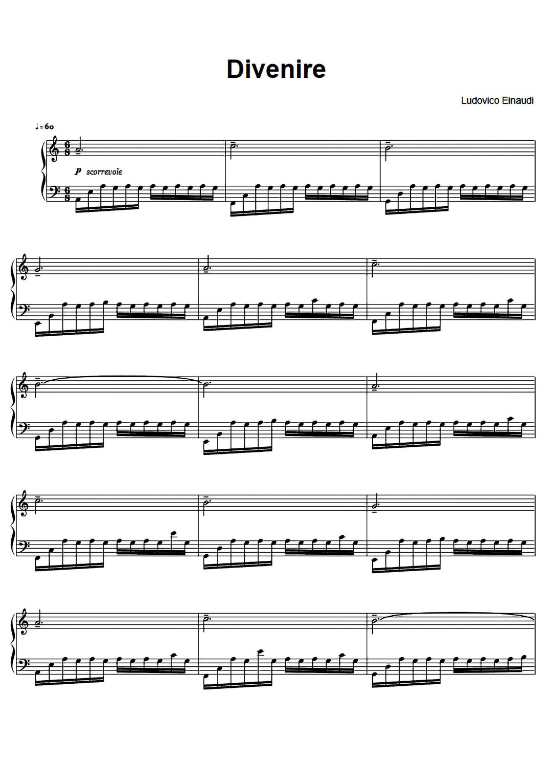 Ludovico Einaudi Divenire Piano Sheet Music, Digital Download, Classical Music, Einaudi ...