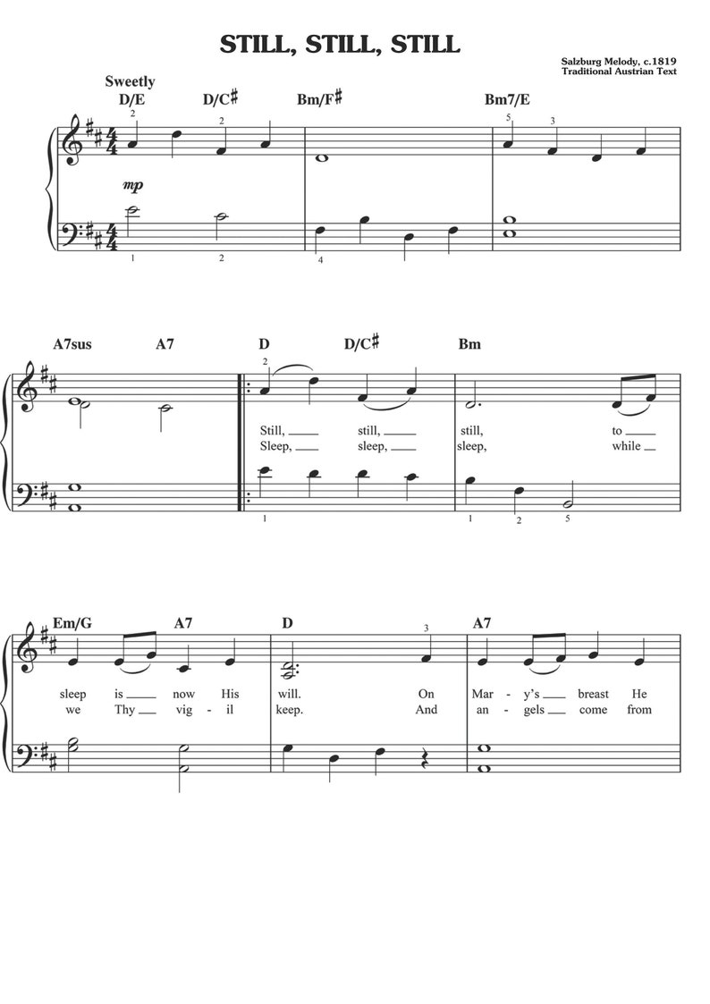 Mannheim Steamroller Still Still Still Music Sheet for Piano, Printable