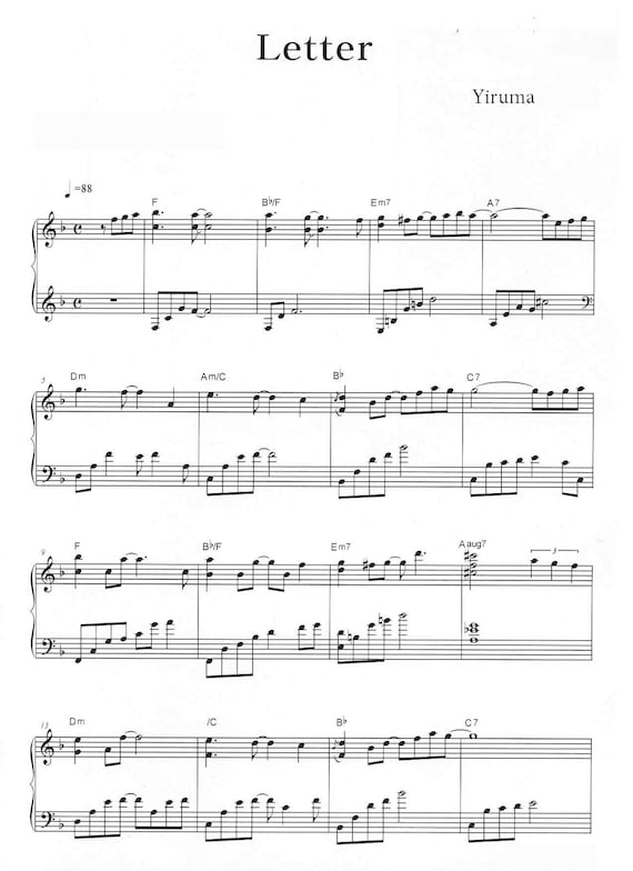 Image Yiruma image beautiful image beautiful - Buy Yiruma Letter Sheet Music Beautiful Piano Score, Printable PDF ...