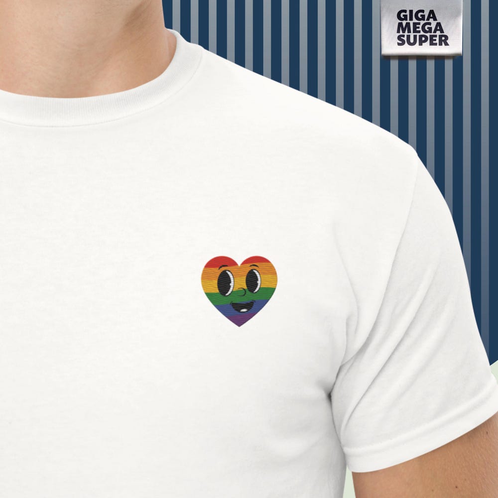 Embroidered Rainbow Shirt, Embroidered Pride Shirt, Gay Pride Shirt, Lgbt Shirt, Pride Shirt, Rainbow Lgbt Shirt, Rainbow Heart Shirt