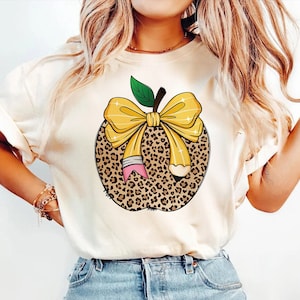 Leopard Coquette Apple png, back to school png, Teacher Png, teacher appreciation PNG, Retro Teacher png, Bright Doodle Dots png