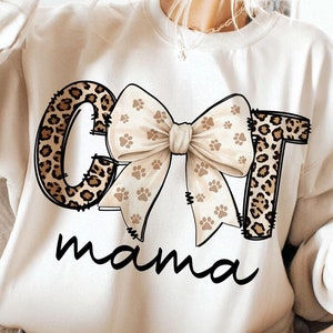 Cat Mama Coquette Bow Png Mothers Day Png Cat Mom shirt Png, Cat Paw Png, Leopard Glitter Cat Mama Png,Cat Mom Life Png, Cat Lover Shirt