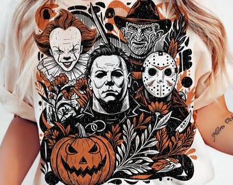 Retro Halloween Png, Halloween Characters Png, Halloween 2025 Png,Halloween Png, Horror Movie Png, Scary Movie Png, Digital File Sublimation