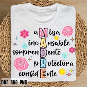 Spanish Mama Svg, Happy Mother&#39;s Day Svg, Retro Madre Svg, Latina Mom Svg, Mama Sweatshirt, Floral Madre Svg, Gift for Mom, Instant Download