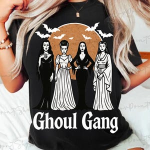Ghoul Gang Villains Squad Halloween Png, Goth Queens Png, Halloween Gift, Halloween Horror Vintage Png, Elvira Morticia Vampira Lily Png