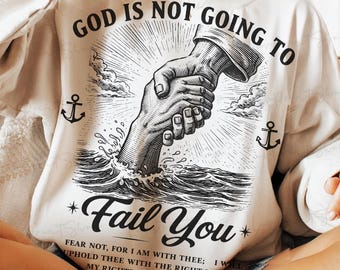 God faalt christelijk png, Jesaja 41:10 christelijk ontwerp, vrees niet png, T-shirtontwerp redding, hand van God, hand van God png