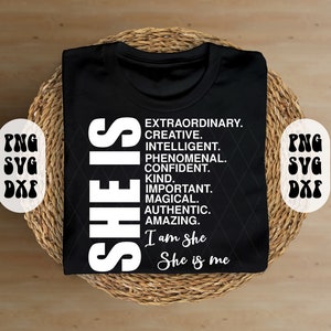 Woman Affirmation SVG | I am she and she is me Svg | Png | Dxf | she is me svg | she is me png | She is me i am she svg | Png, Svg, Dxf