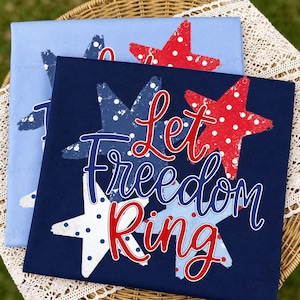 Let Freedom Ring Independence American Design Shirt PNG Personalized Sub Trendy Cute USA Fourth of July Veterans Girly Bow