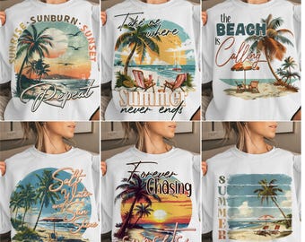 Retro Summer Png Bundle, Retro png, Summer png,Vintage Summer vibes shirt design, Trendy png, Sublimation Designs, Summer T Shirt Png Design