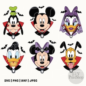 Halloween Mickeyy And Friends Svg Bundle,Vampire Mickey Svg, Trick Or Treat Svg, Spooky Vibes Svg, Halloween Family Trip Svg, Halloween Svg