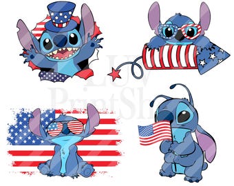 Paquete de archivos SVG de Stitch para el 4 de julio, 4 de julio a cuadros, patriótico, bandera estadounidense, PNG de 1776, Día de los Caídos, libertad, regalos para él y para ella.