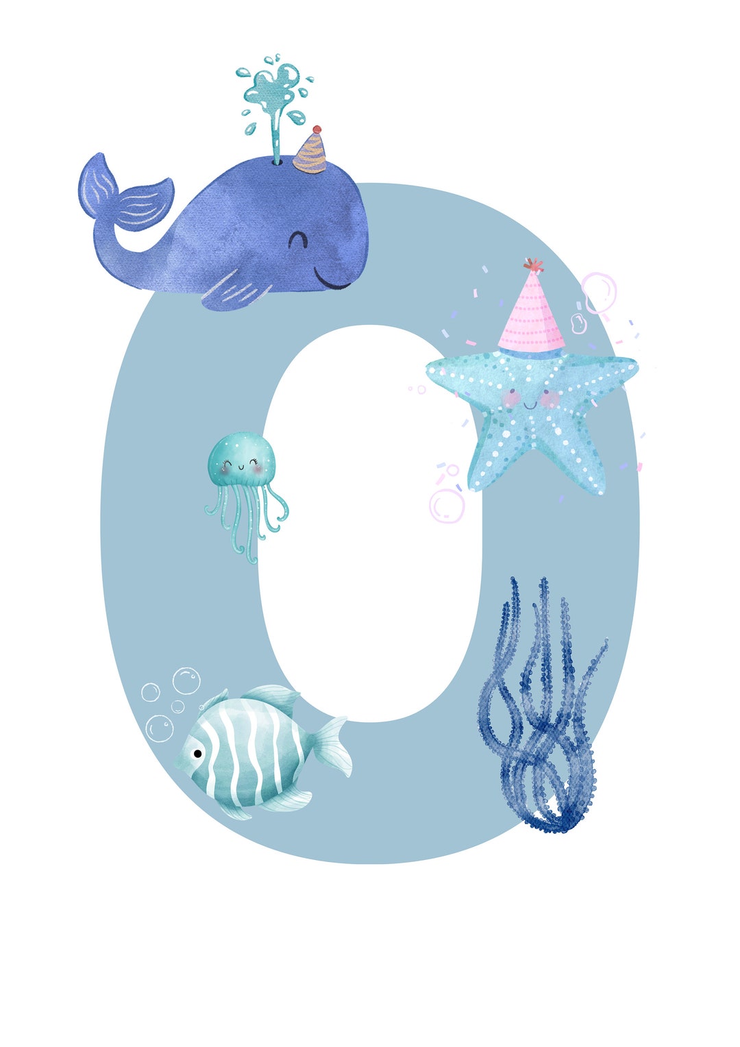 Ocean Letter O PDF Print - Etsy