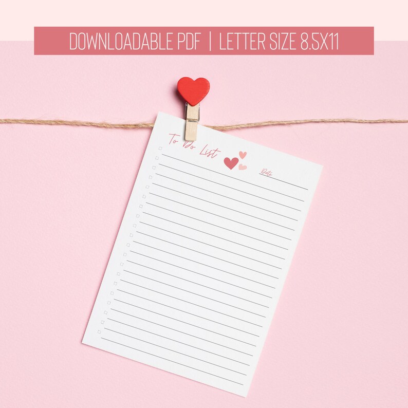 Pink to Do List, Task List, Daily Task List, Simple Check List, Cute ...