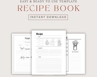 Druckbare Rezeptbuchseiten