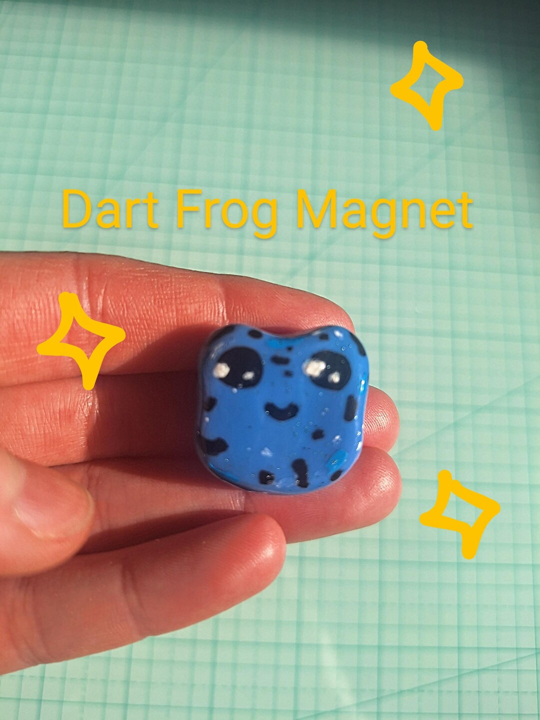 Blue Dart Frog Magnet – Handmade Polymer Clay Charm - Etsy